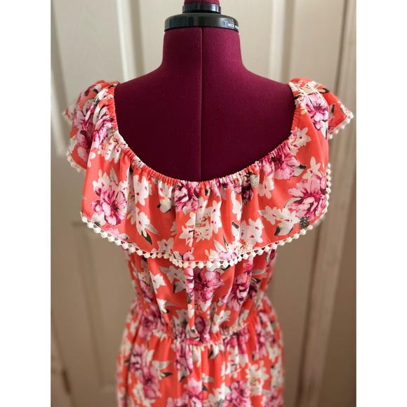 Pink Floral Maxi Dress - Picture 2 of 3